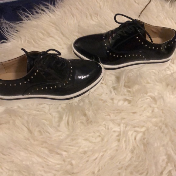 Madden girl platform black patent leather white platform size 6 never worn - Picture 3 of 4